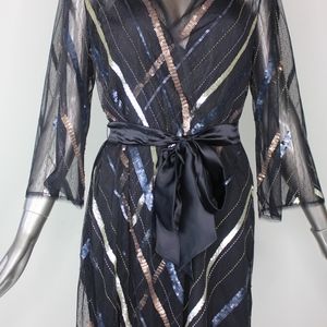 Bcbg Maxazria Devon Sequin Faux-Wrap Dress Small